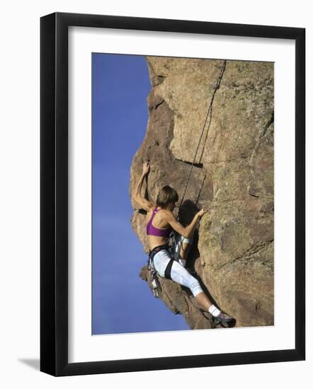 Female Rock Climber-null-Framed Photographic Print