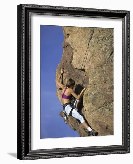 Female Rock Climber-null-Framed Photographic Print