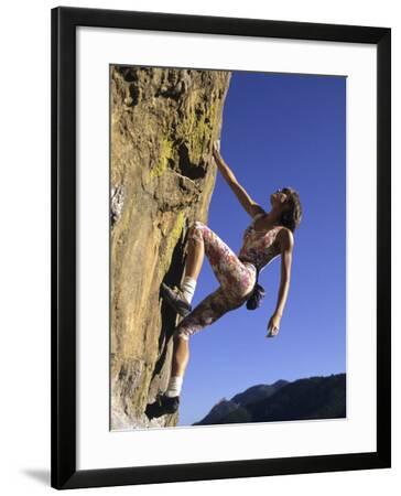 Female Rock Climber Photographic Print By Art Com