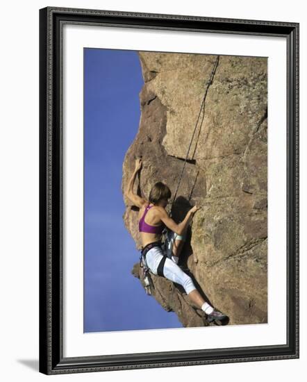 Female Rock Climber-null-Framed Photographic Print