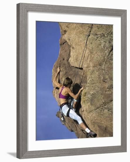 Female Rock Climber-null-Framed Photographic Print