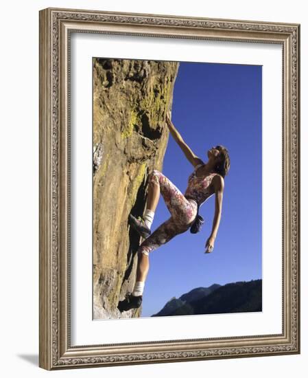 Female Rock Climber-null-Framed Photographic Print