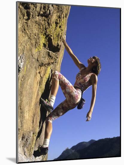 Female Rock Climber-null-Mounted Photographic Print