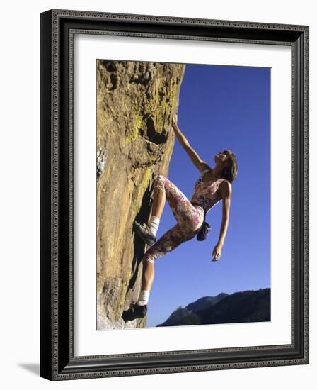 Female Rock Climber-null-Framed Photographic Print