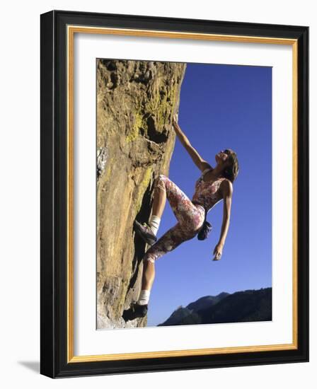 Female Rock Climber-null-Framed Photographic Print