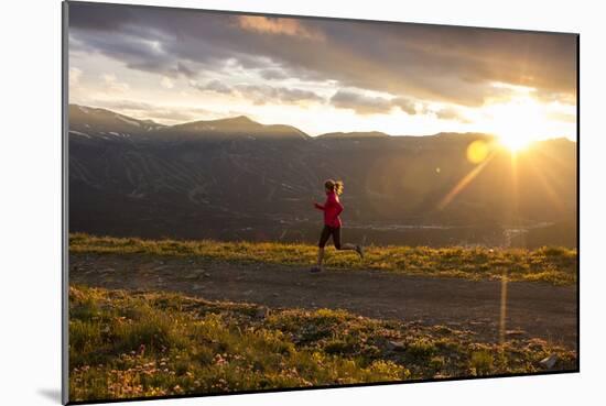 Female Runner At Sunset In The Colorado Rockies In Breckenridge-Liam Doran-Mounted Photographic Print