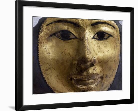 Female Sarcophagus Mask, Gilded Wood, Detail, Late Period-null-Framed Giclee Print