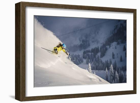 Female Skier In Utah-Liam Doran-Framed Photographic Print