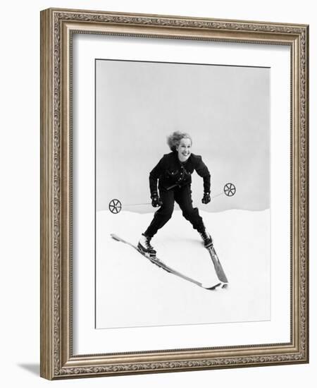 Female Skier Skiing Downhill-Everett Collection-Framed Photographic Print