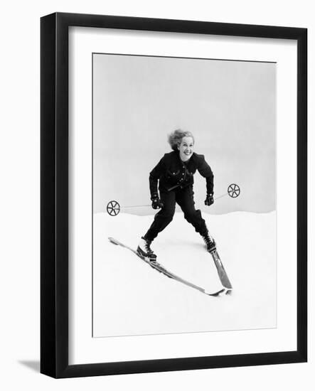 Female Skier Skiing Downhill-Everett Collection-Framed Photographic Print