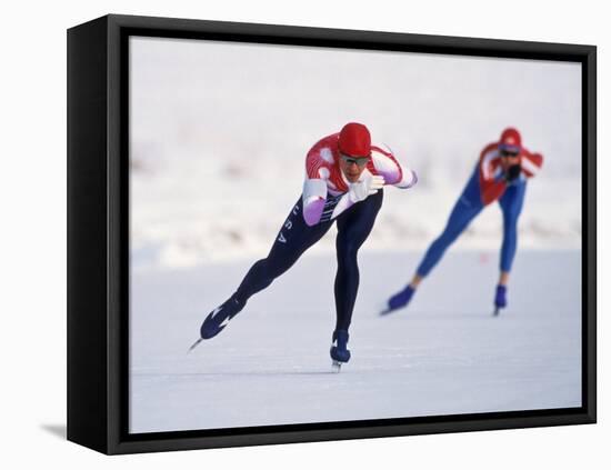 Female Speed Skaters in Action-null-Framed Premier Image Canvas