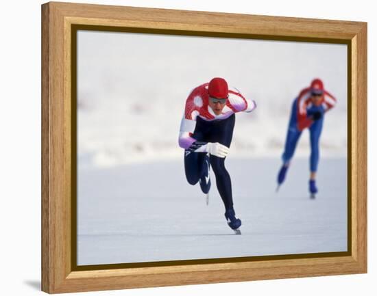 Female Speed Skaters in Action-null-Framed Premier Image Canvas