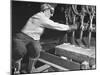 Female Steel Worker Operating Four Torch Machine to Cut Large Slab of Steel at Mill-Margaret Bourke-White-Mounted Photographic Print