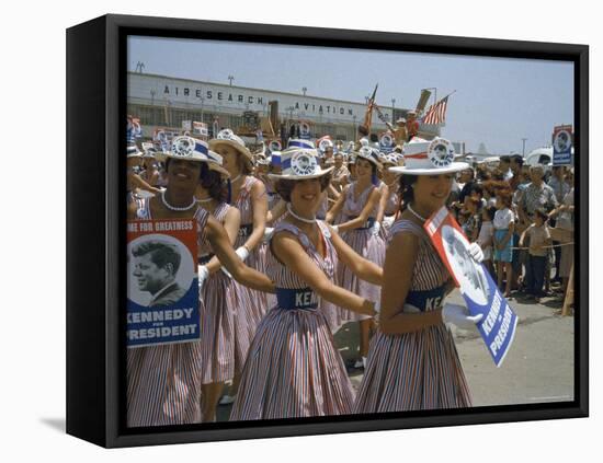 Female Supporters of Democratic Presidential Candidate John F. Kennedy, Called "Kennedy Cuties"-Hank Walker-Framed Premier Image Canvas