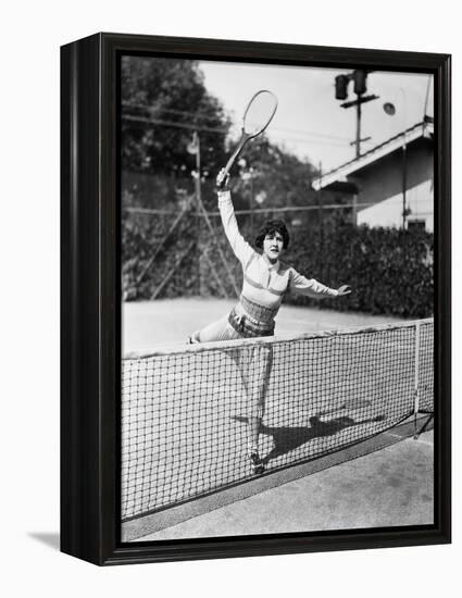 Female Tennis Player Reaching for Shot-null-Framed Stretched Canvas