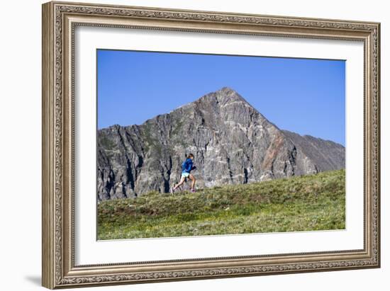 Female Trail Runner In The High Alpine In The Colorado Rockies-Liam Doran-Framed Photographic Print