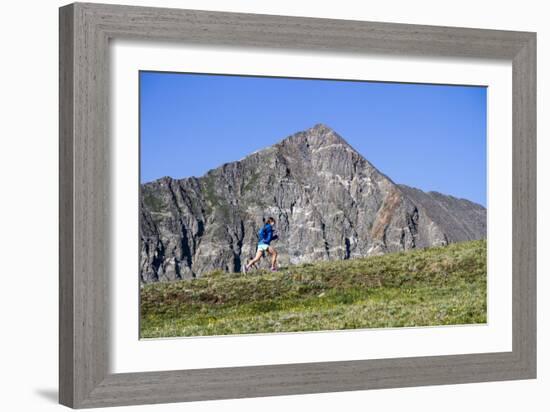 Female Trail Runner In The High Alpine In The Colorado Rockies-Liam Doran-Framed Photographic Print