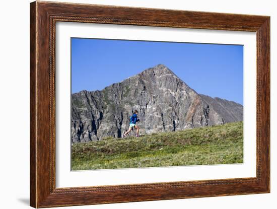 Female Trail Runner In The High Alpine In The Colorado Rockies-Liam Doran-Framed Photographic Print