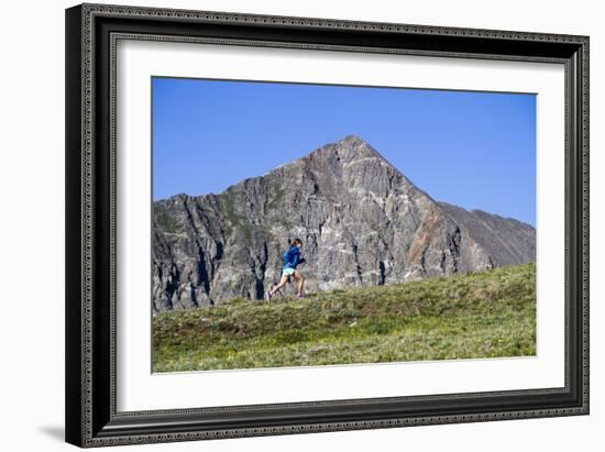 Female Trail Runner In The High Alpine In The Colorado Rockies-Liam Doran-Framed Photographic Print