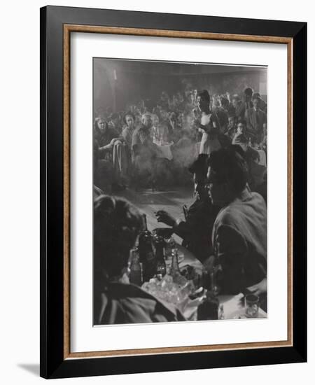 Female Vocalist Entertains Patrons at Cafe Society Downtown-Gjon Mili-Framed Photographic Print