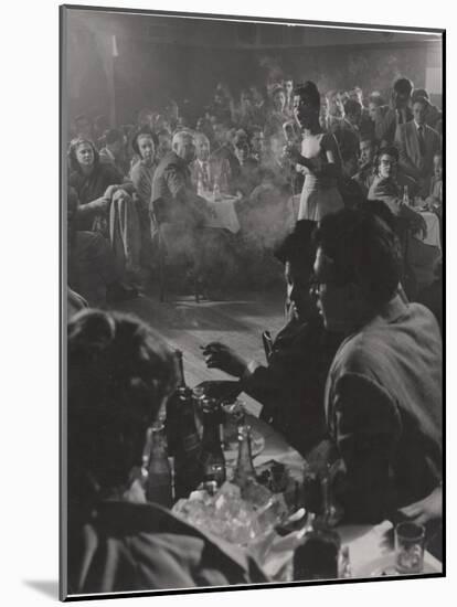 Female Vocalist Entertains Patrons at Cafe Society Downtown-Gjon Mili-Mounted Photographic Print