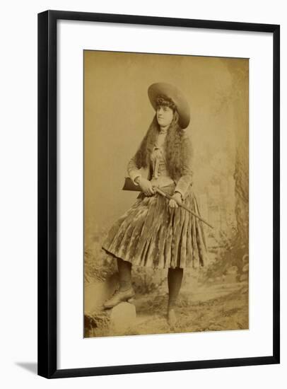 Female Wild West Sharpshooter With Rifle, 1889-J. Ulrich-Framed Art Print