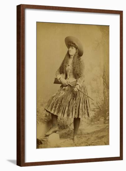 Female Wild West Sharpshooter With Rifle, 1889-J. Ulrich-Framed Art Print