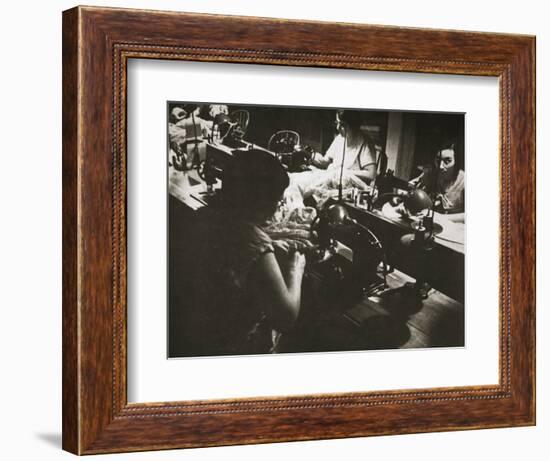 Female workers at a negligee factory in midtown Manhattan, New York, USA, 1920s-Unknown-Framed Photographic Print