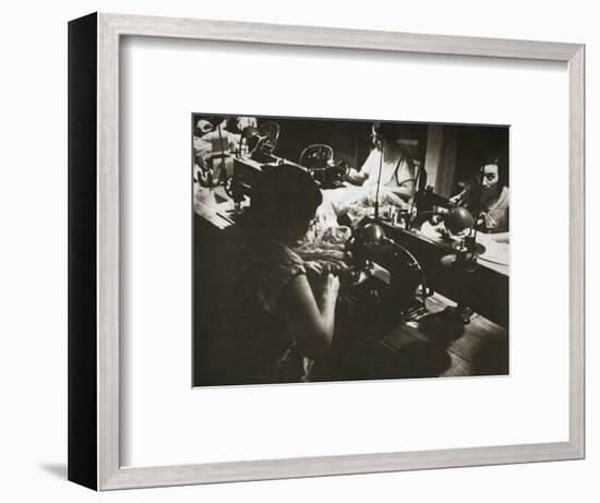 Female workers at a negligee factory in midtown Manhattan, New York, USA, 1920s-Unknown-Framed Photographic Print