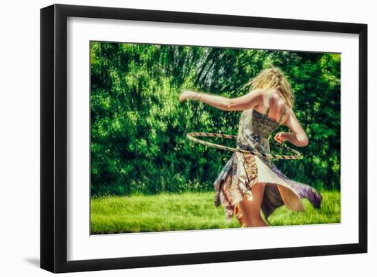 Female Youth Spinning Hoop-Stephen Arens-Framed Photographic Print