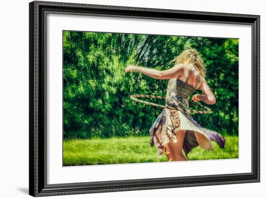 Female Youth Spinning Hoop-Stephen Arens-Framed Photographic Print