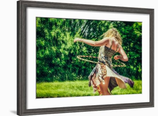 Female Youth Spinning Hoop-Stephen Arens-Framed Photographic Print