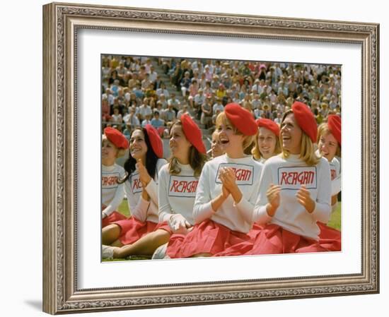 Females During Rally at UCLA for California Repub. Governor Candidate Ronald Reagan During Campaign-John Loengard-Framed Photographic Print