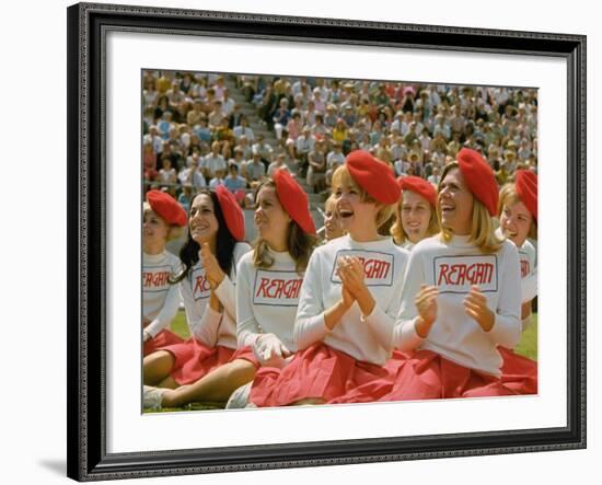 Females During Rally at UCLA for California Repub. Governor Candidate Ronald Reagan During Campaign-John Loengard-Framed Photographic Print