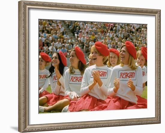 Females During Rally at UCLA for California Repub. Governor Candidate Ronald Reagan During Campaign-John Loengard-Framed Photographic Print