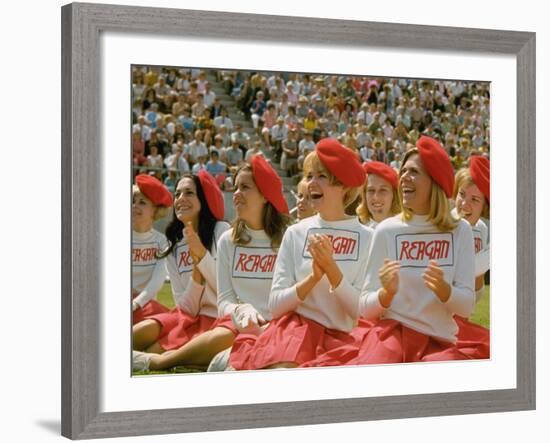 Females During Rally at UCLA for California Repub. Governor Candidate Ronald Reagan During Campaign-John Loengard-Framed Photographic Print