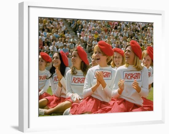 Females During Rally at UCLA for California Repub. Governor Candidate Ronald Reagan During Campaign-John Loengard-Framed Photographic Print