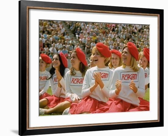 Females During Rally at UCLA for California Repub. Governor Candidate Ronald Reagan During Campaign-John Loengard-Framed Photographic Print