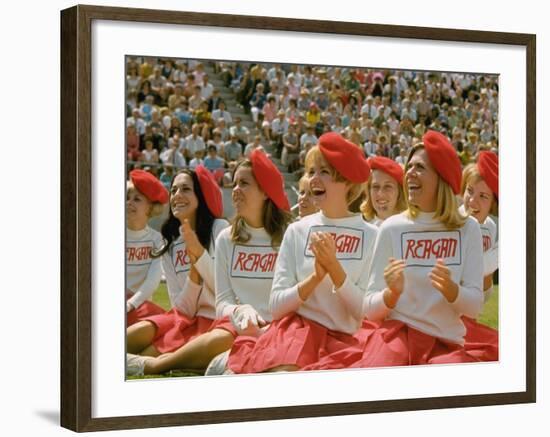 Females During Rally at UCLA for California Repub. Governor Candidate Ronald Reagan During Campaign-John Loengard-Framed Photographic Print