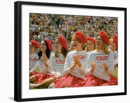 Females During Rally at UCLA for California Repub. Governor Candidate Ronald Reagan During Campaign-John Loengard-Framed Photographic Print