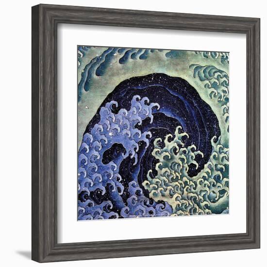 Feminine Wave (detail)-Katsushika Hokusai-Framed Art Print