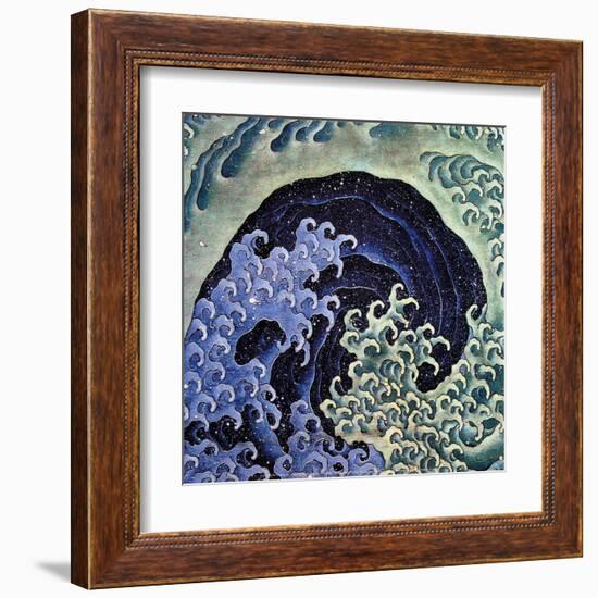 Feminine Wave (detail)-Katsushika Hokusai-Framed Art Print