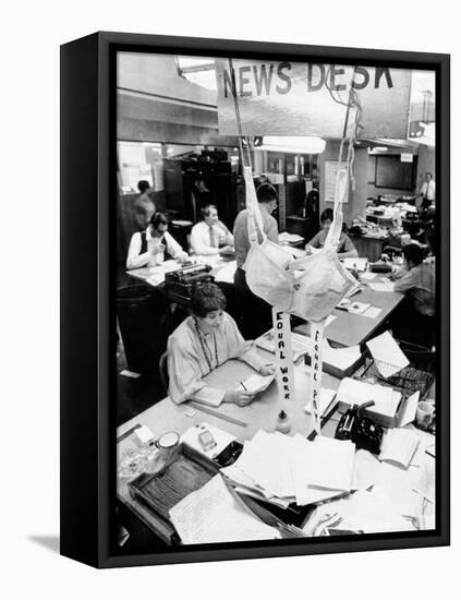 Feminist Protest at the Offices of the Houston Chronicle-null-Framed Stretched Canvas