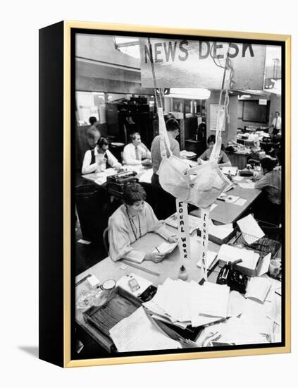 Feminist Protest at the Offices of the Houston Chronicle-null-Framed Stretched Canvas