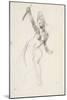 Femme à demi-nue brandissant un bâton ; Etude pour la "Liberté guidant le peuple" ; 1830-Eugene Delacroix-Mounted Giclee Print