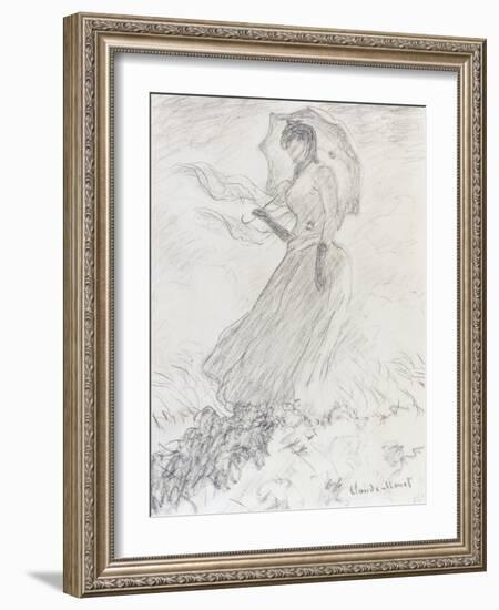 Femme a L'Ombrelle, 1890-Claude Monet-Framed Giclee Print