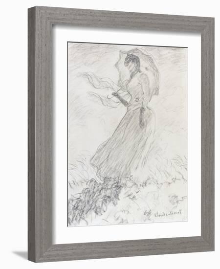 Femme a L'Ombrelle, 1890-Claude Monet-Framed Giclee Print