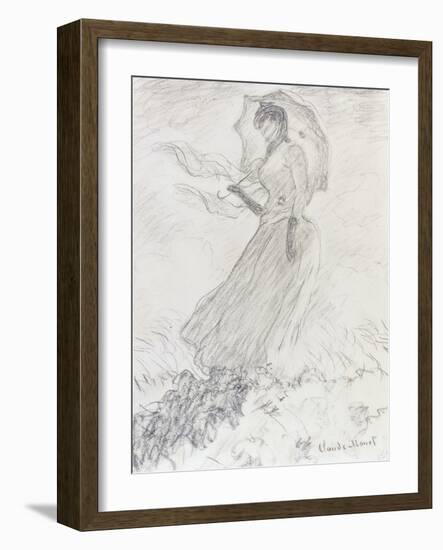 Femme a L'Ombrelle, 1890-Claude Monet-Framed Giclee Print