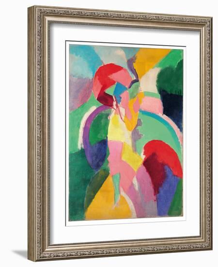 Femme À L’Ombrelle Ou La Parisienne, 1913 (Oil on Canvas)-Robert Delaunay-Framed Giclee Print