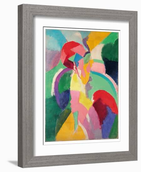 Femme À L’Ombrelle Ou La Parisienne, 1913 (Oil on Canvas)-Robert Delaunay-Framed Giclee Print